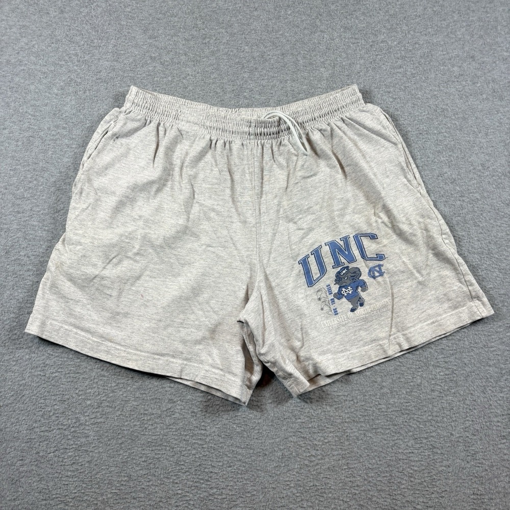 Vintage 90s UNC Tar Heels Shorts Mens XL Heather Grey USA Made NCAA Rameses